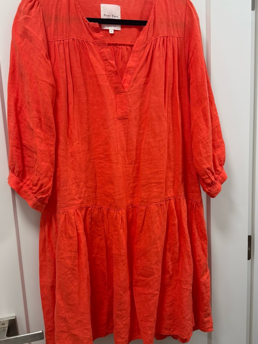 Part Two Women's Coral Tiered Midi Dress